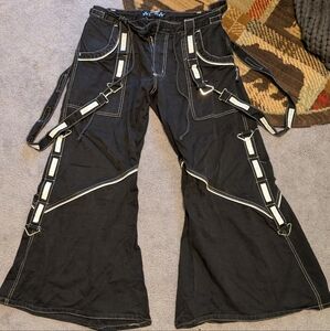 TRIPP nyc Vintage Biohazard Reflective Pants Gothic Rave Cyberpunk Women's 13